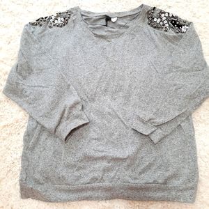 GREY SIZE 10 SWEATSHIRT/BLOUSE LONG SLEEVE